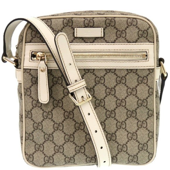 Gucci GG Supreme 233268 PVC Canvas Brown Shoulder Bag 0398GUCCI - Picture 1 of 10